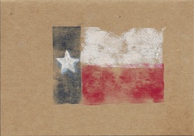 Handmade Texas Flag Card on kraft paper